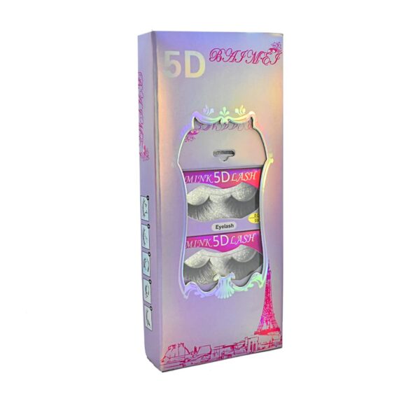Pestañas Mink 5D Lash Bajmej caja lila - Imagen 2