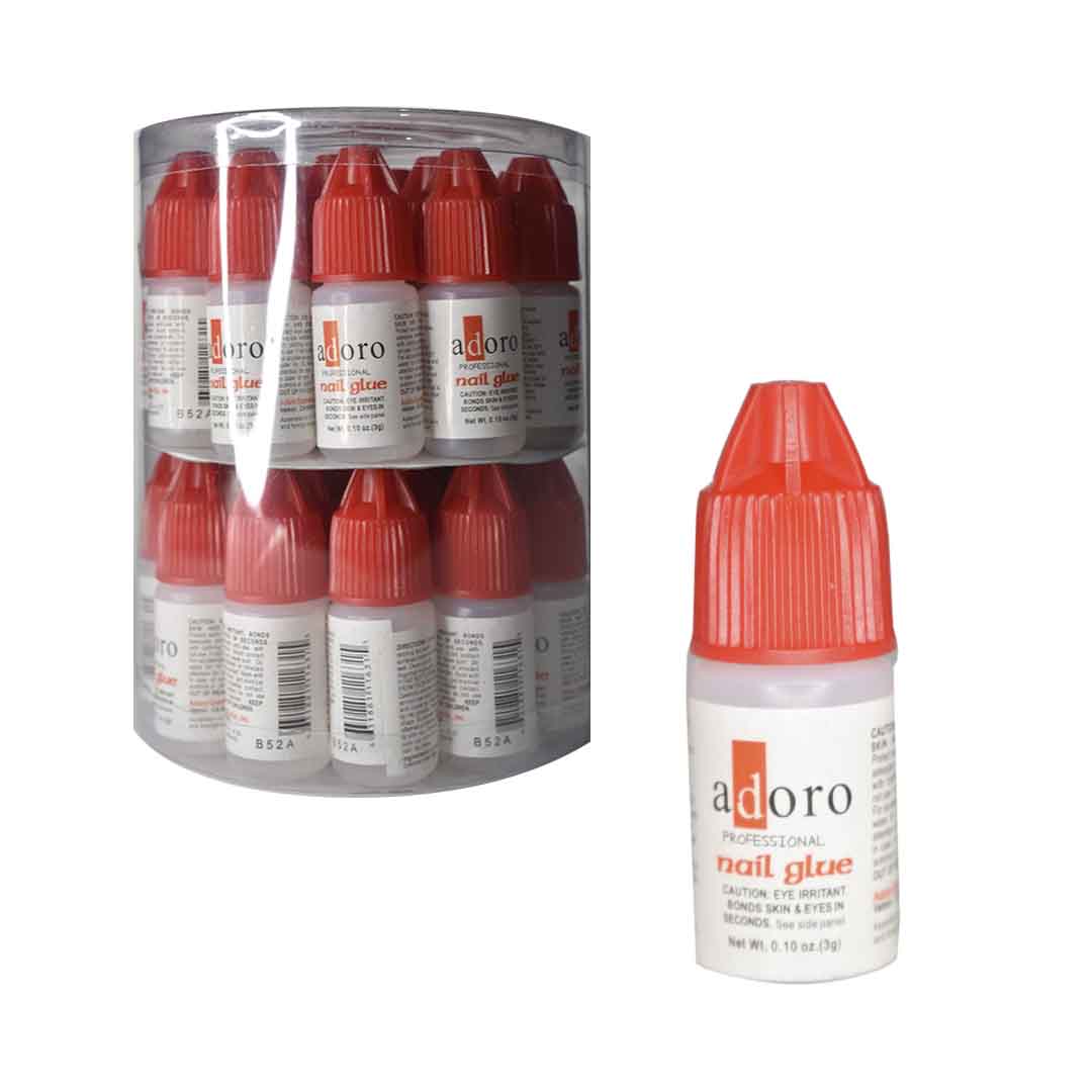 Pegamento de uñas marca Adoro tapa roja