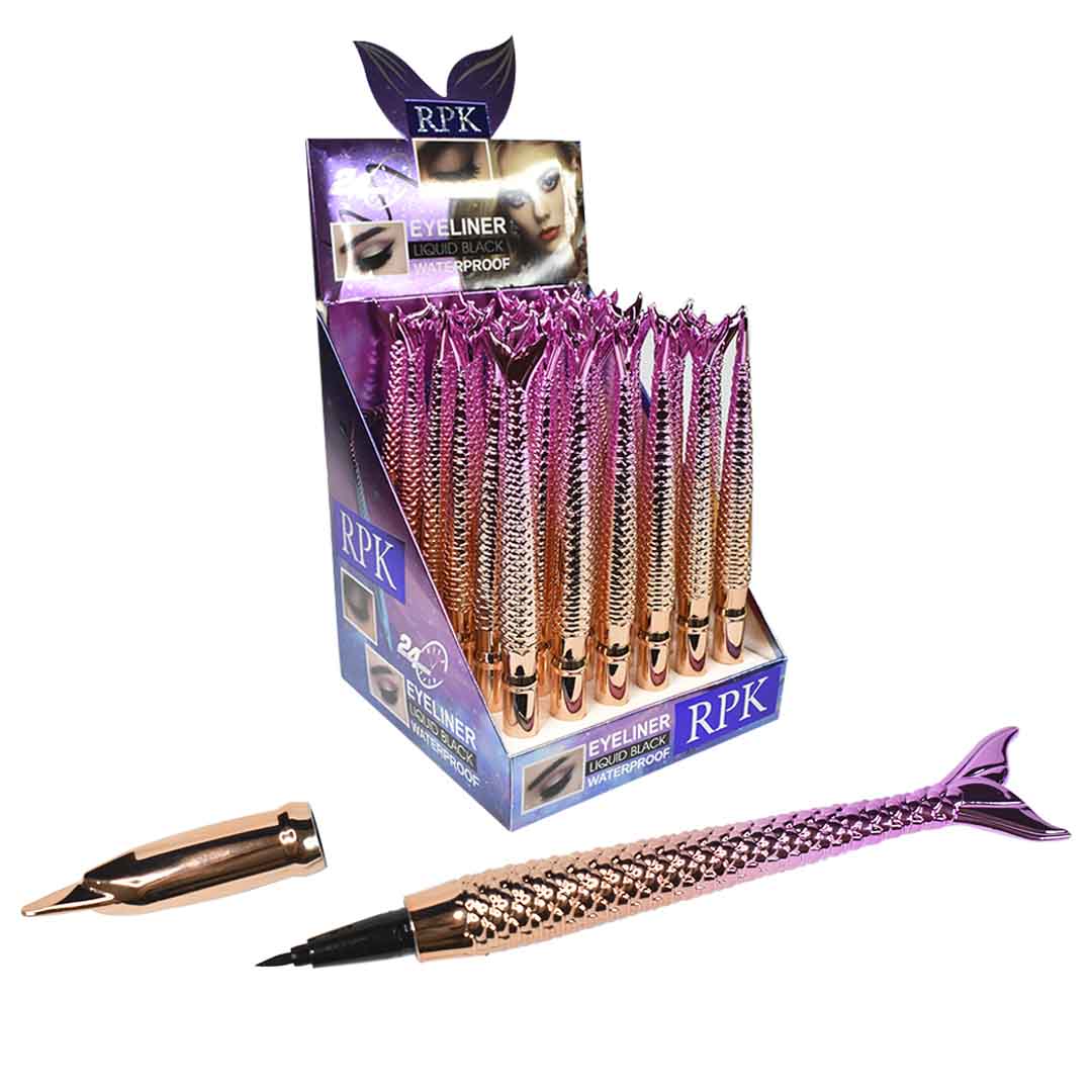 Delineadores de ojos cola de sirena dorada