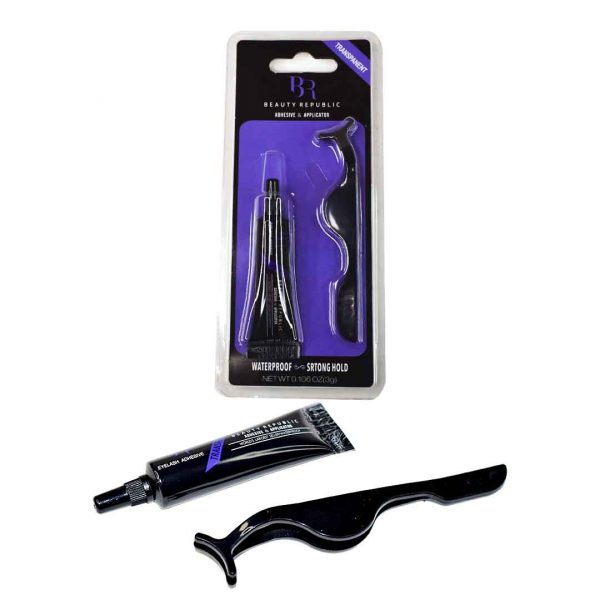 Pegamento para pestañas con pinzas beauty republic