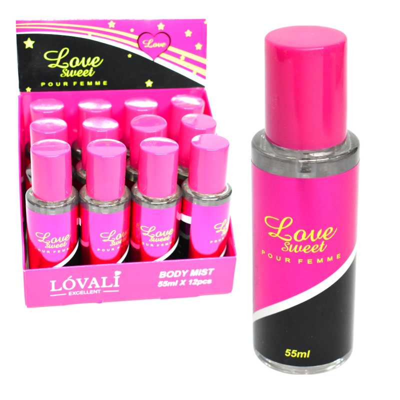 Perfume love sweet lovali empaque rosado con negro