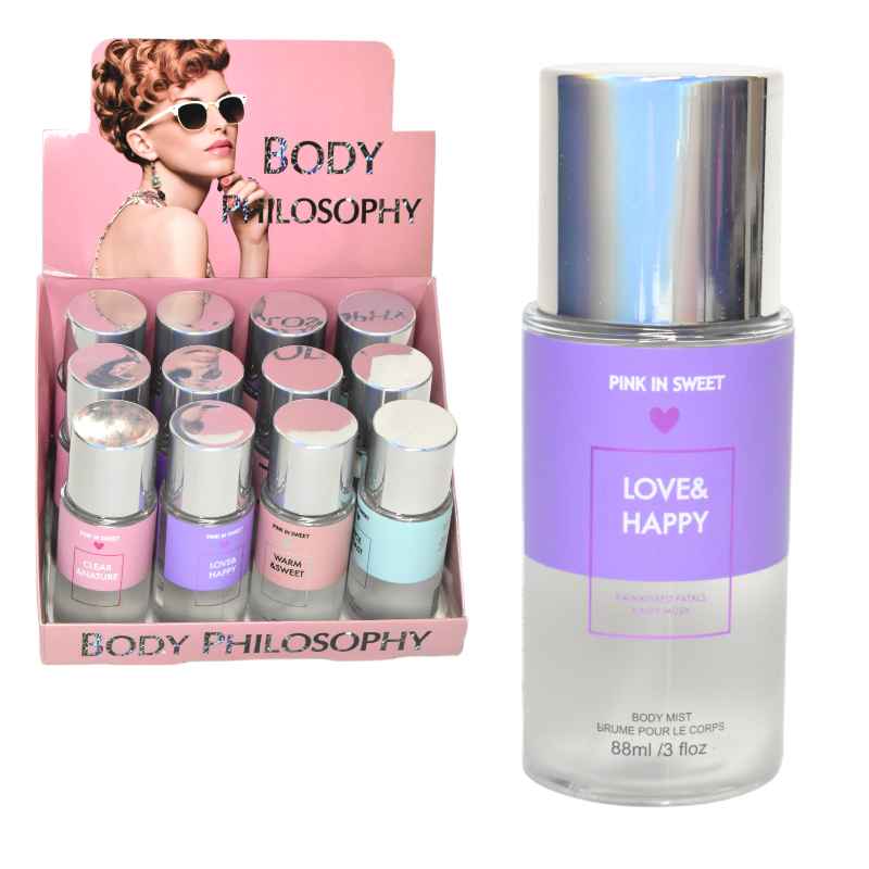 Splash body philosophy tapa plateada love & happy