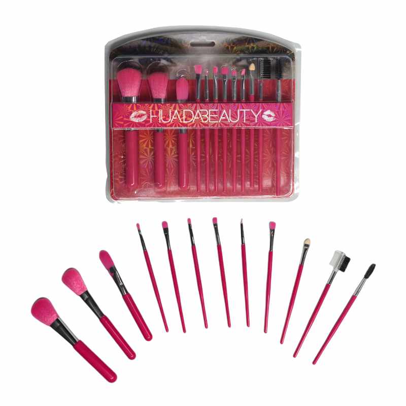 Kit de brochas hudabeauty 12u fucsia