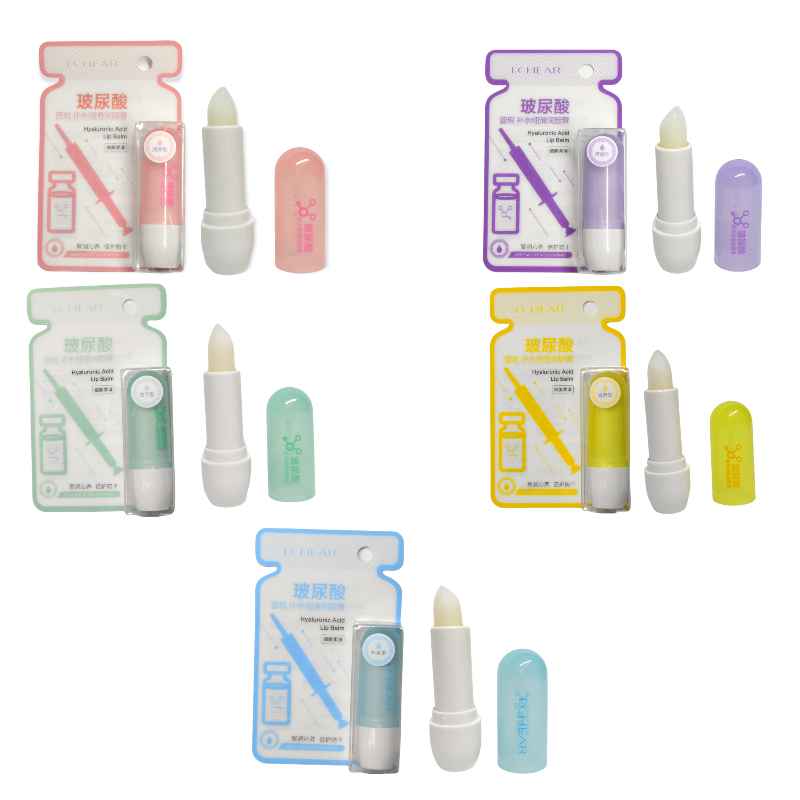 Bálsamo con diseño de labial de ácido hialurónico de colores