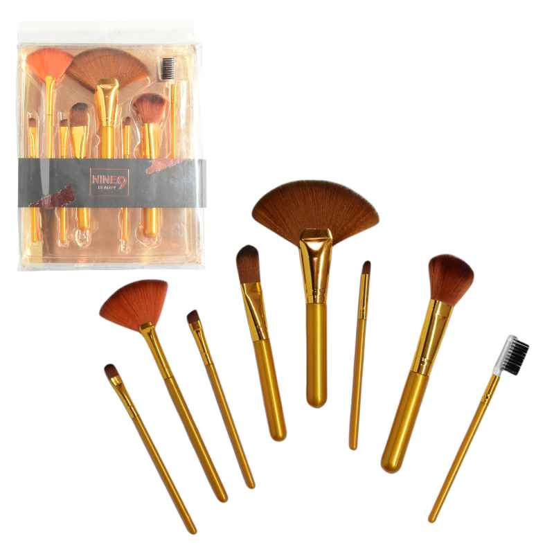 Kit de brochas nine9 beauty 8u bronce