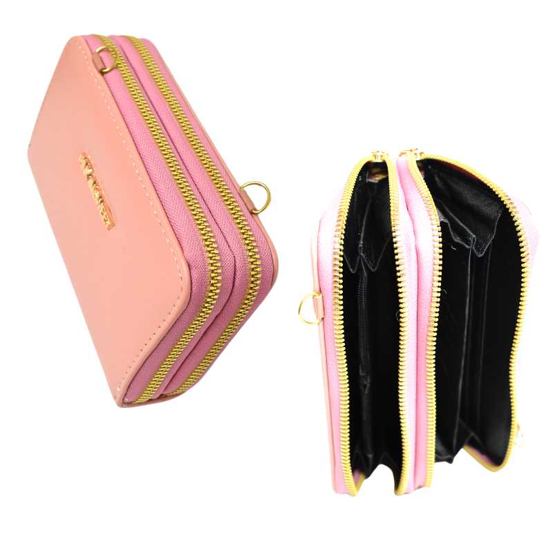 Billetera rosada pink in sweet 2 espacios diseño liso