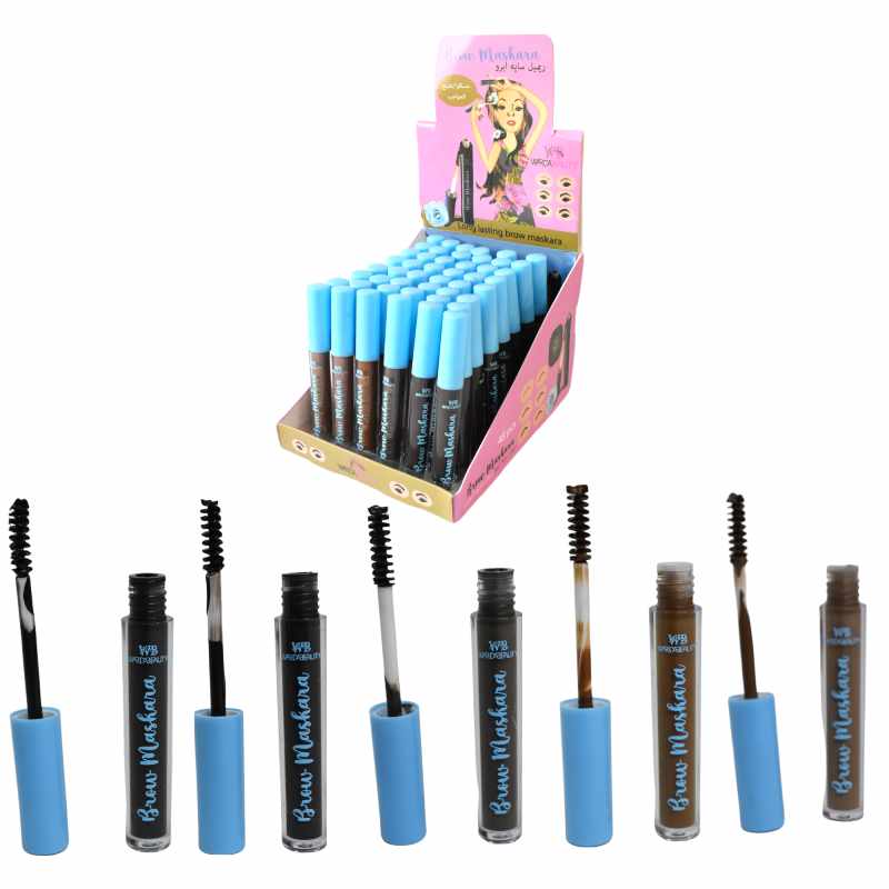 Mascara para cejas warda beuty color café tapa celeste