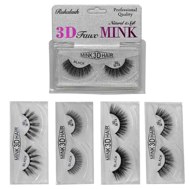 Pestañas Rukalash Faux mink 3D surtidas LOTE 1