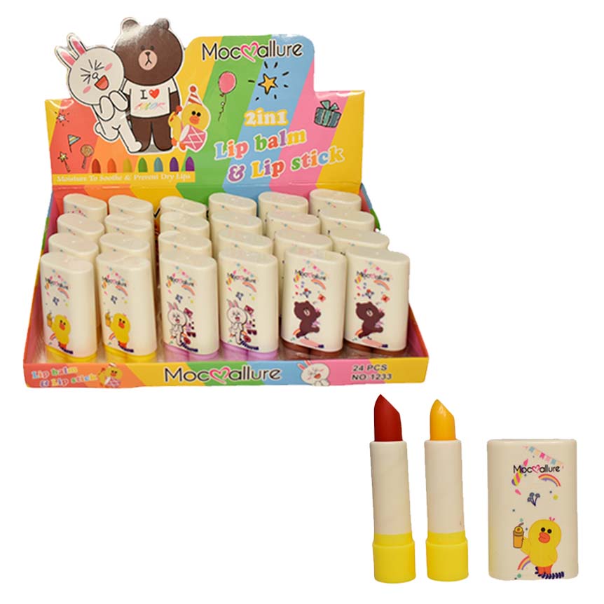 Labiales 2 en 1 Mocallure diseño de animales caja arcoiris