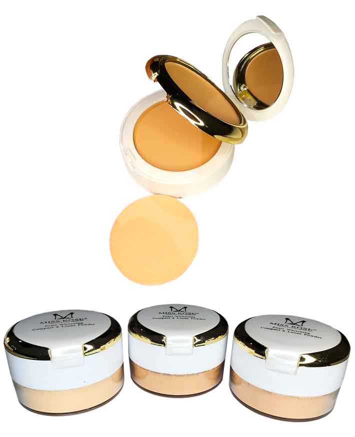 Polvos compactos y sueltos Miss Rose 3D make up cake LOTE2