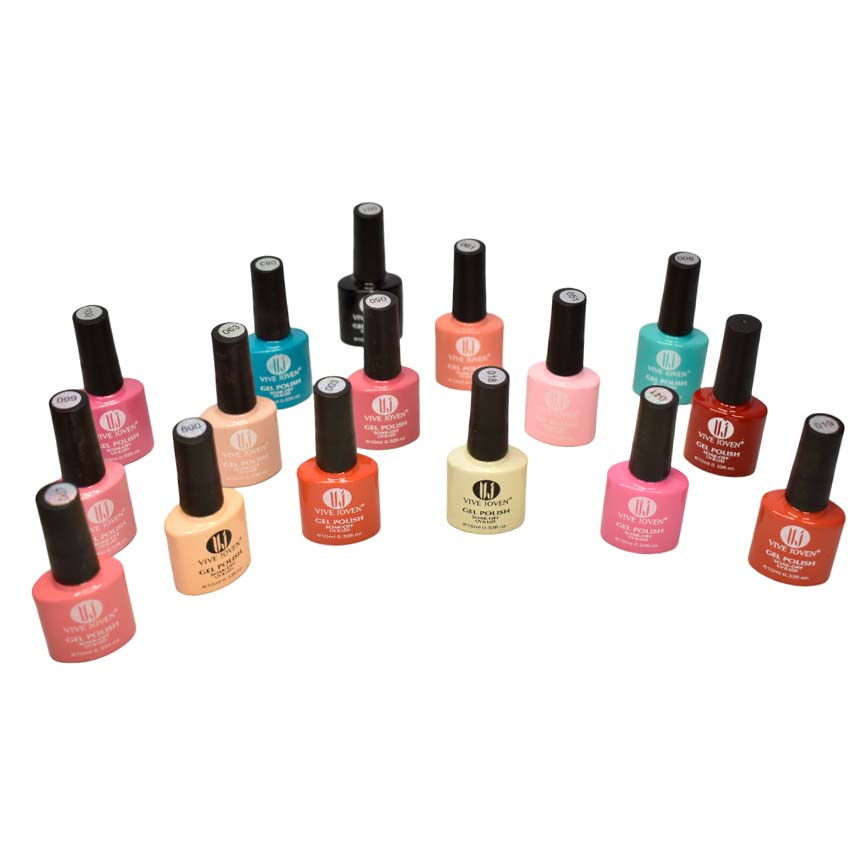 Esmaltes gel polish Viven Joven colores variados
