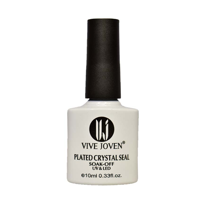 Esmalte top coat Plated Crystal Seal Vive Joven envase blanco 10ml