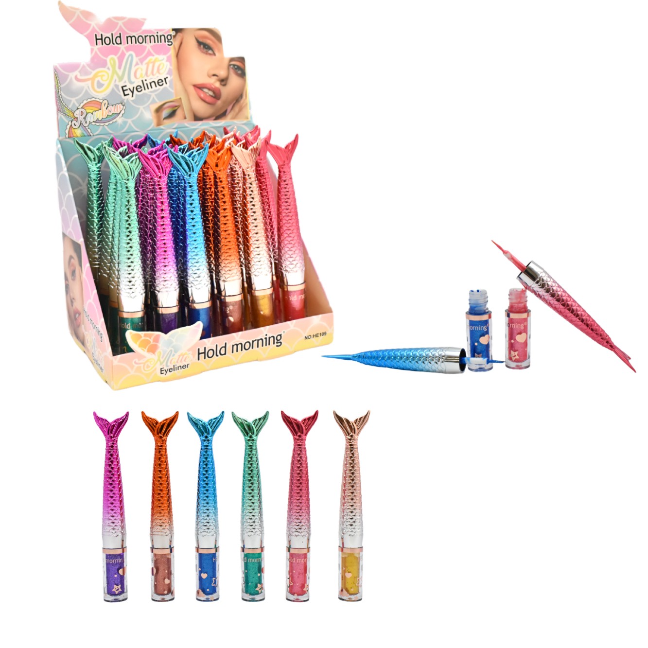 Delineadores líquidos con glitter cola de sirena Hold morning LT2