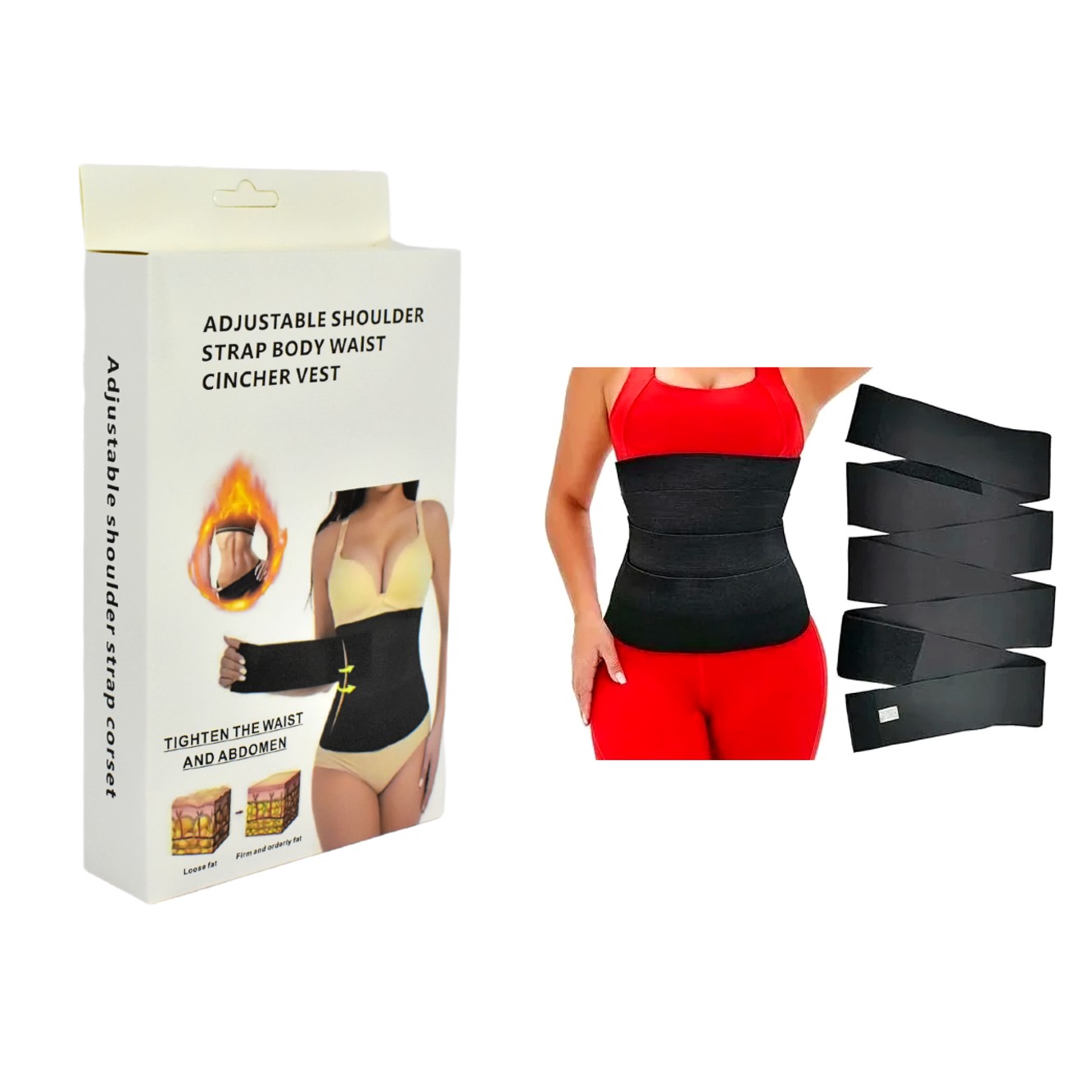 Faja con diseño de cinturón ajustable para abdomen