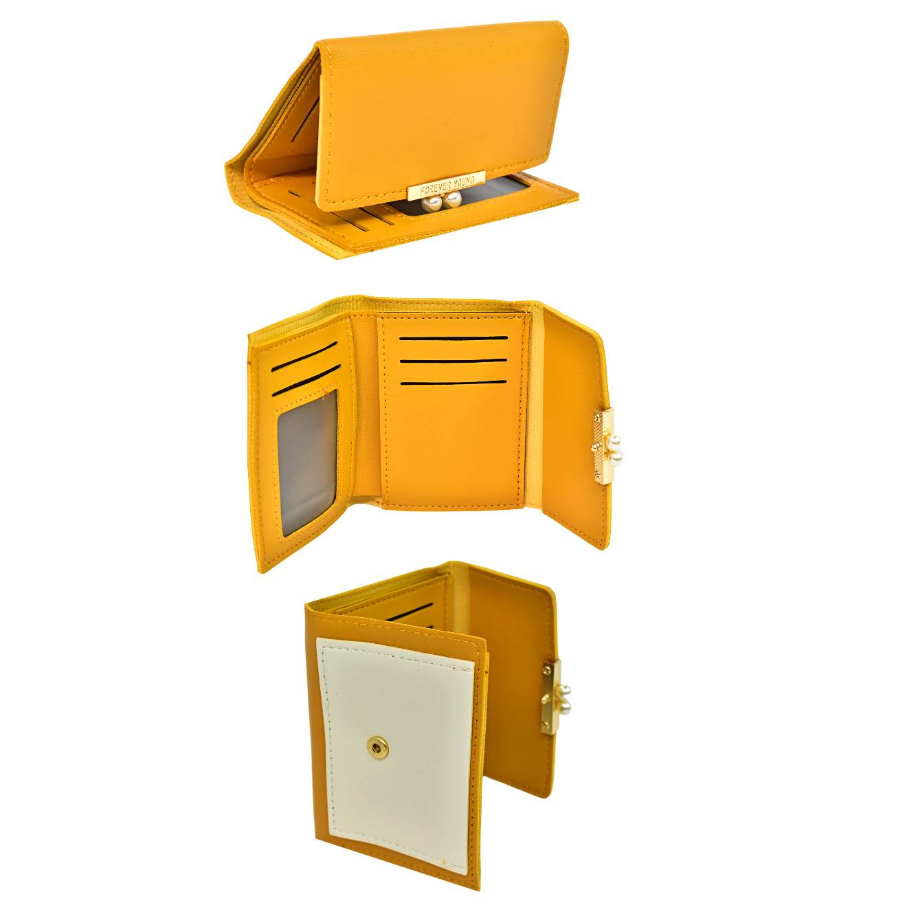 Billetera para dama Forever Young Presentación con perlas blancas