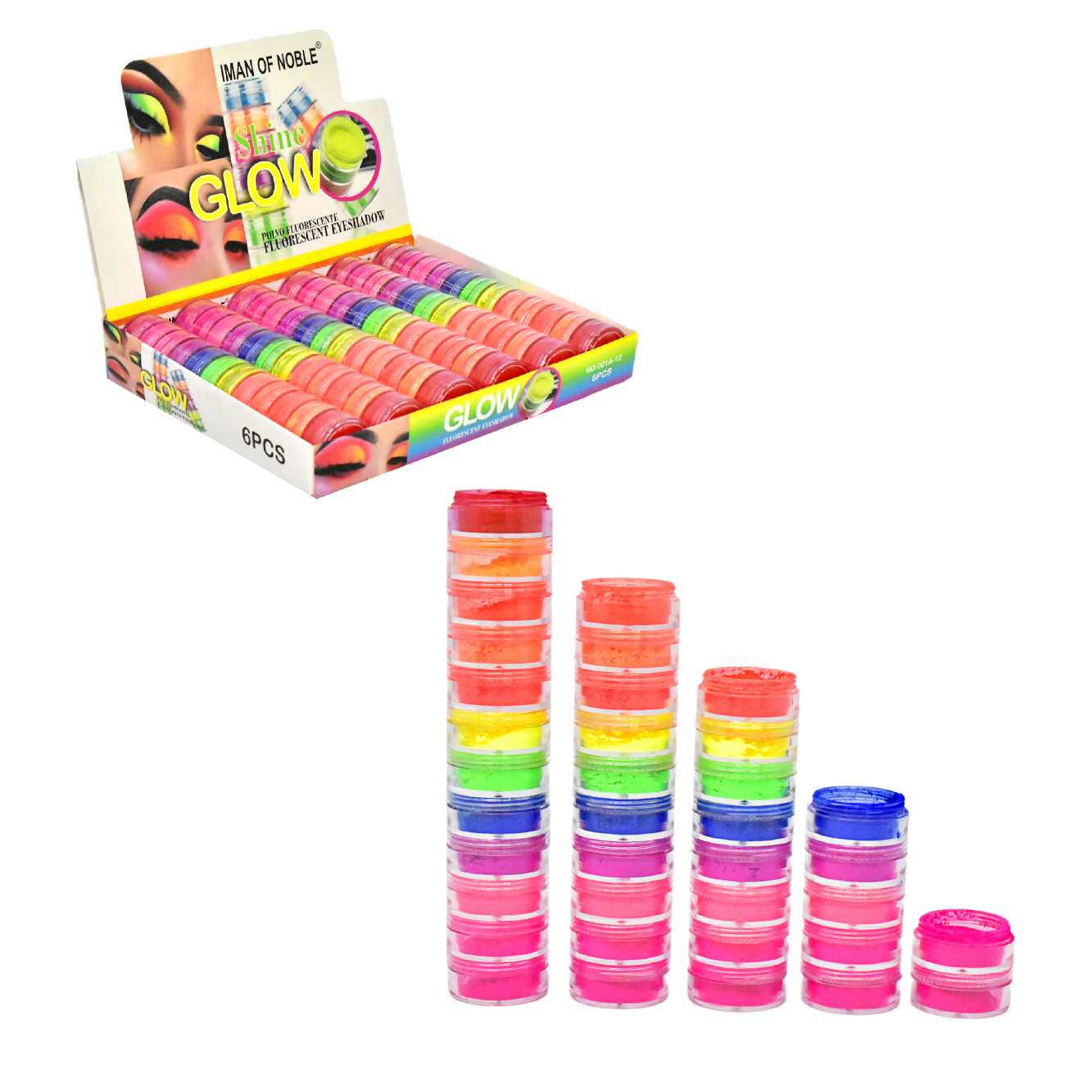 Torre de pigmentos para ojos de 12 colores Shine Glow Iman Of Noble
