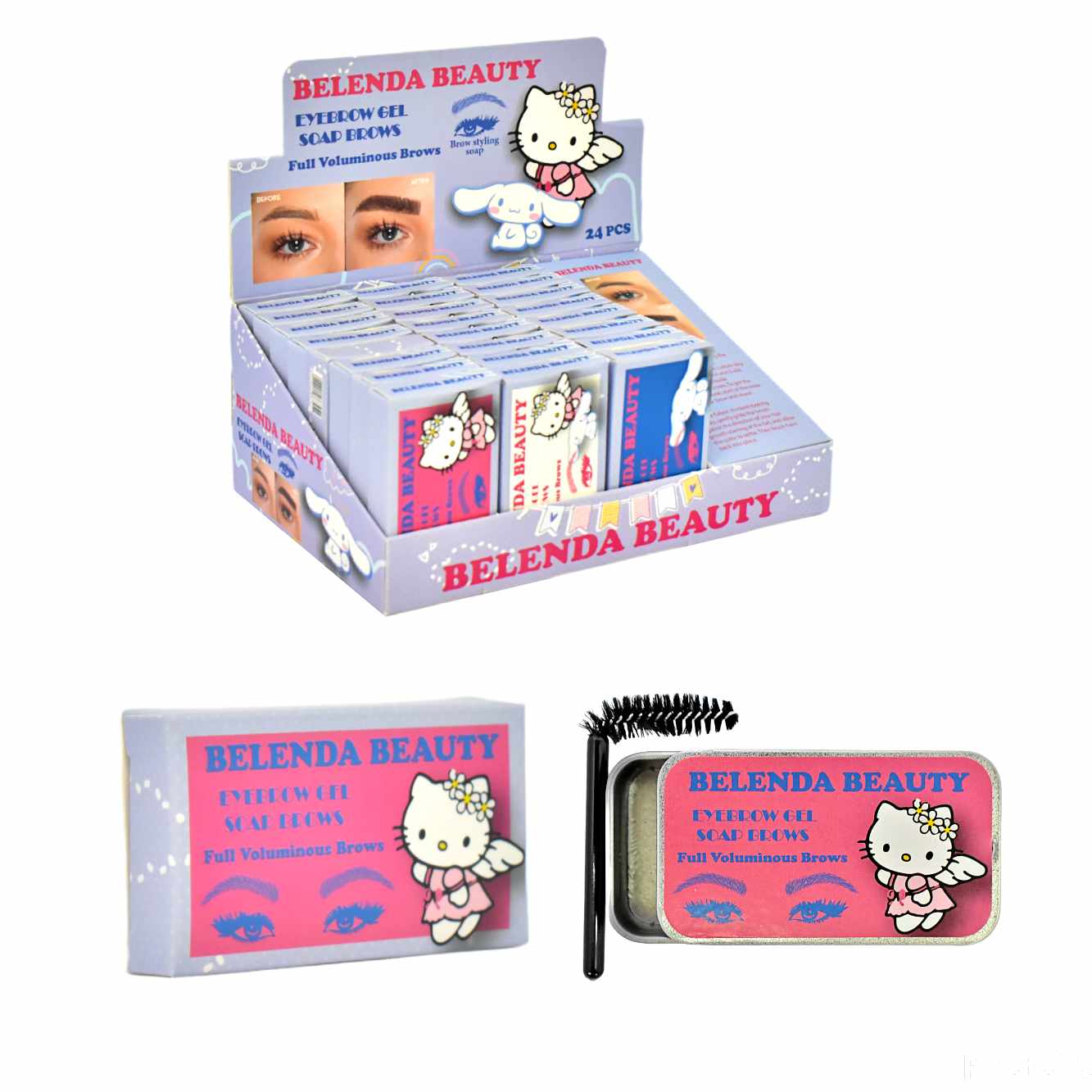 Jabón fijador para cejas Hello Kity y Oso Belenda Beauty
