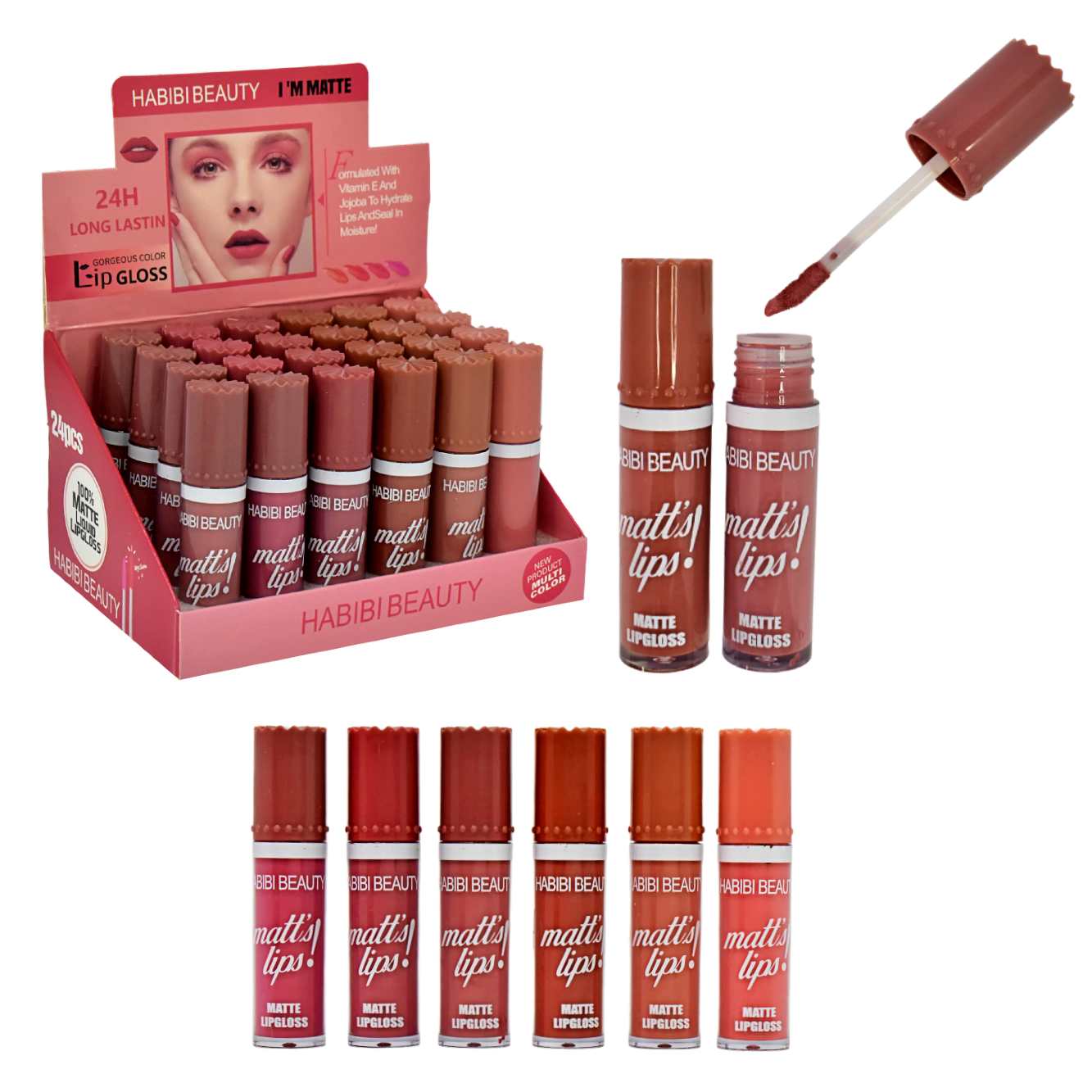 Labial líquido Matte formula de vitamina E 24h Hibibibeauty