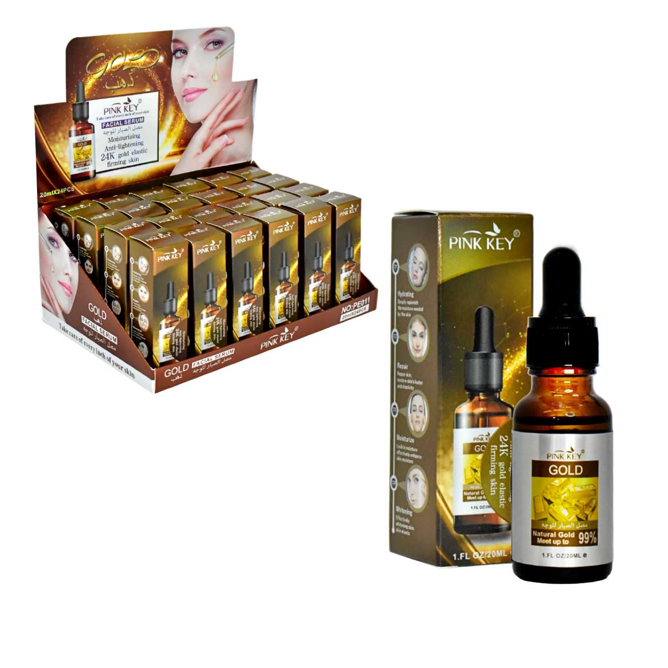 Suero para rostro 24K Pink Key 20ml