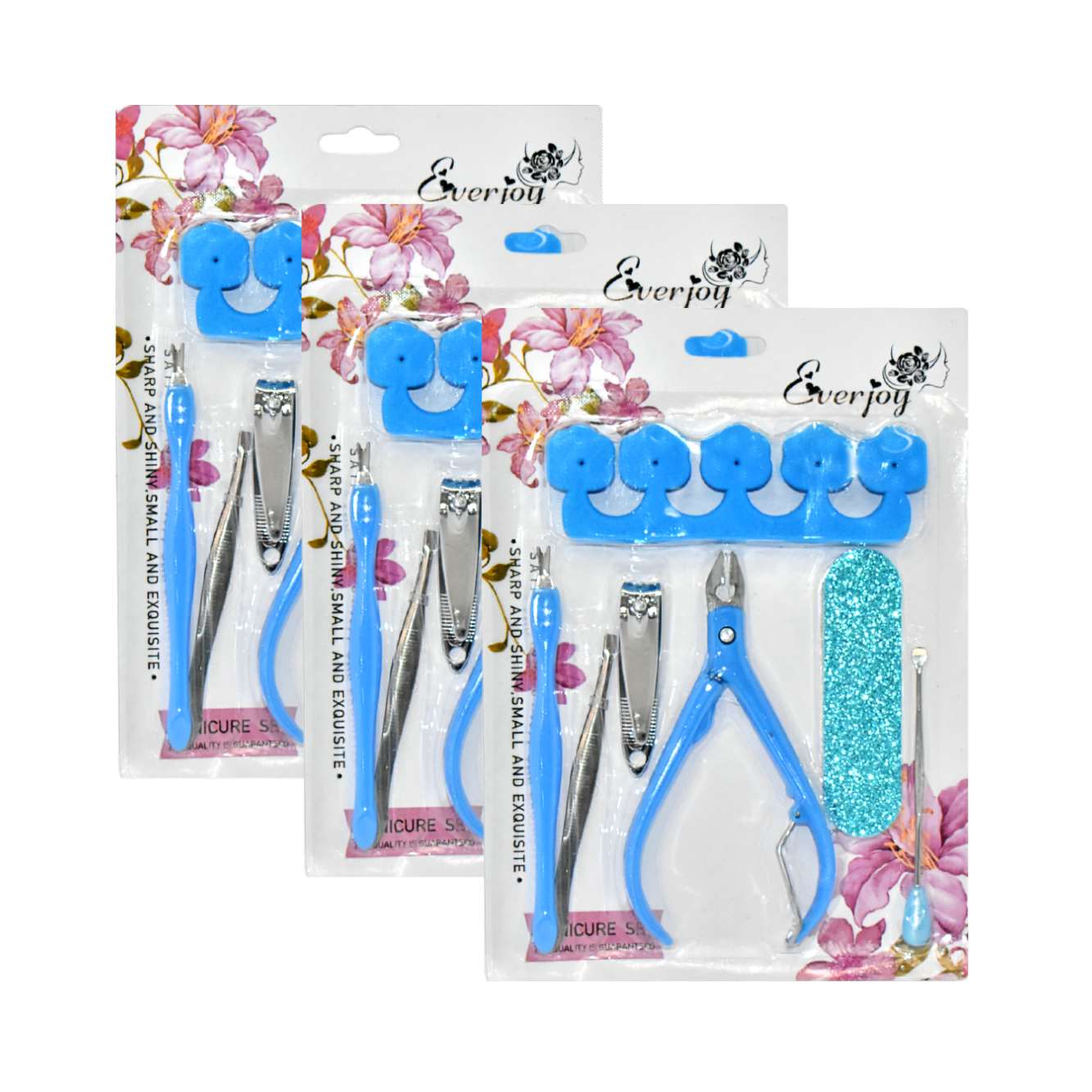 Kit para pedicure y manicure de 7pcs EveryJoy glitter
