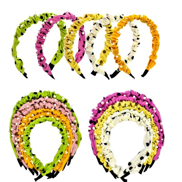 Diadema con diseño de puntos y perlas