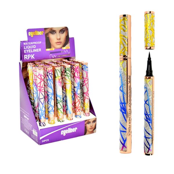Delineador para ojos color negro presentación de colores RPK Eyeliner