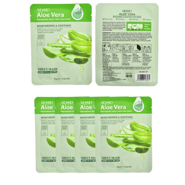 Mascarilla facial en sobre presentación de aloe vera MO&MO 25g
