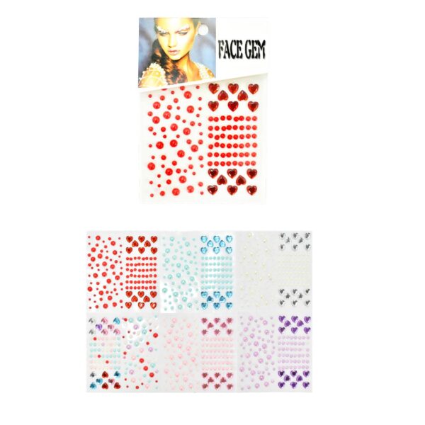 Perlas y corazones decorativas para rostro FACE GEM