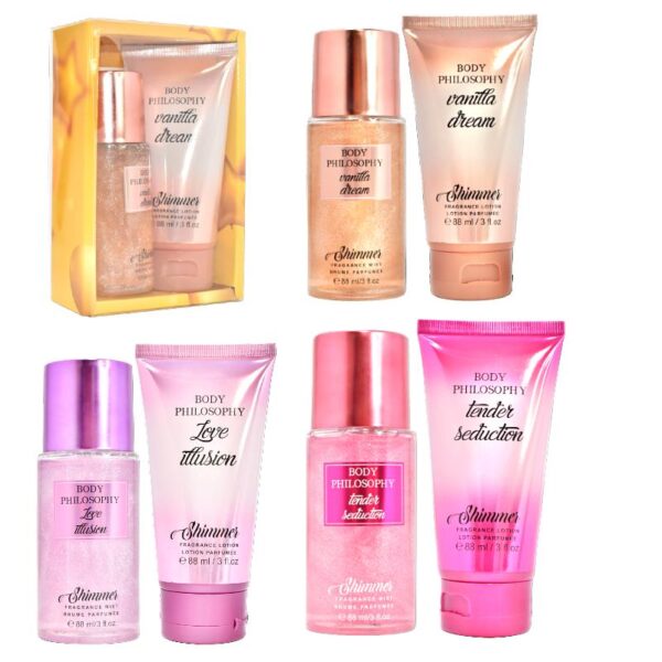 Kit Crema Y Splash Body Philosophy 88 Ml 4 Colores
