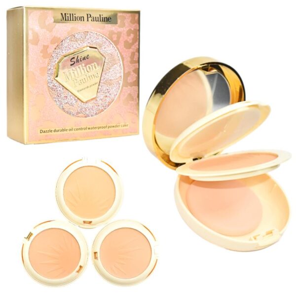Polvo Compacto 2 En 1 Con Espejo Y Esponja Million Pauline Diamante LOTE1