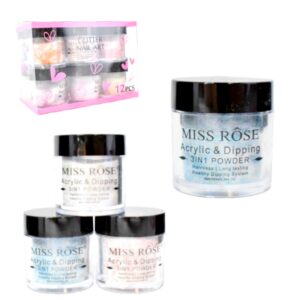 Acrílico Colores Surtidos Con Glitter Miss Rose 10 Ml LOTE2