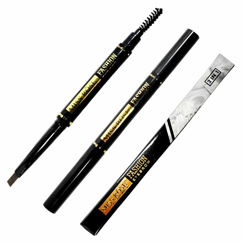Delineador para Cejas 2 en 1 con Cepillo Miss Rose