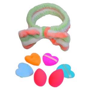 Set de Bandita, Esponjas y Borlas para Cuidado Facial