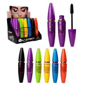 Mascara para pestañas enriquecida con colageno presentacion de colores PRODI GIOUS HUXIABEAUTY