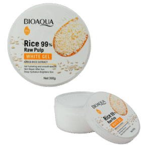 Gel hidratante con pulpa de arroz presentacion en tarro BIOAQUA 300G. Lote 1