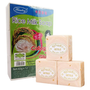 Jabón de arroz Hurubery con avena, vitamina e y colágeno